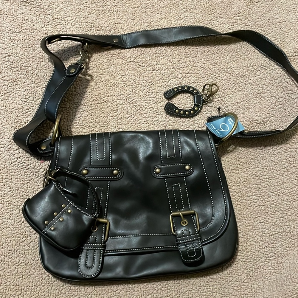 9 Nine West Itemize Sunrise long shoulder strap bag with cover flap NWT